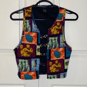 Forever 21 multicolour sculptures crop top